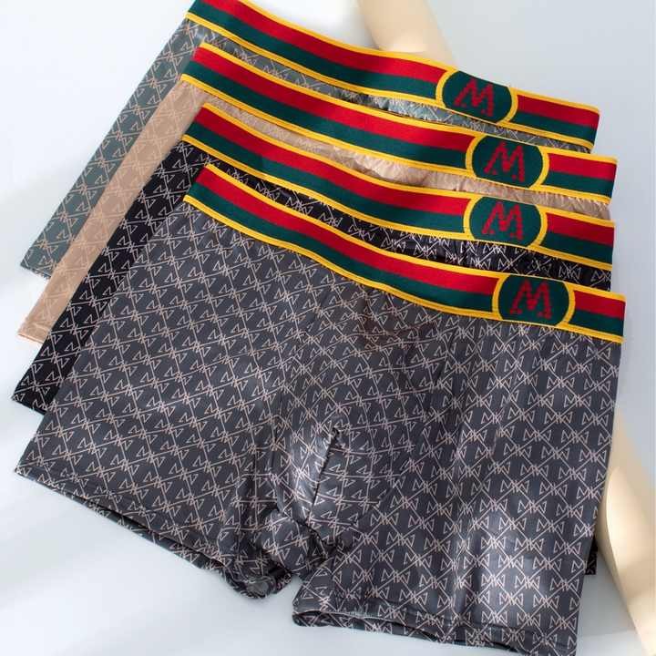 European American Mid-Rise Boxer Briefs for Men Fashion Printing Underwear Wholesale Supply Sexy Men's Cross-Border Foreign