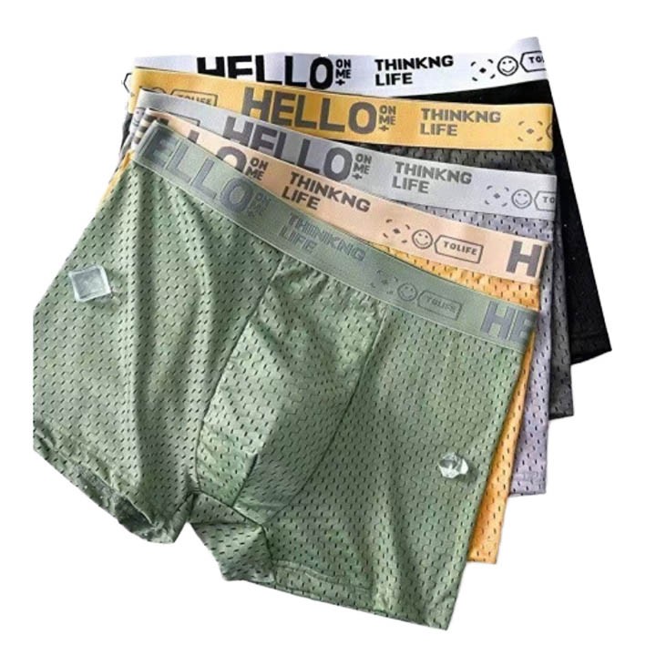 High Quality Men's Breathable Mesh Boxers Comfortable Soft Underwear Panties Seamless Casual Sports Lingerie Adults